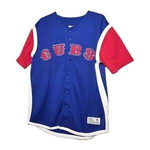 Vintage True Fan Chicago Cubs Baseball Jersey Mens Medium MLB Blank Blue